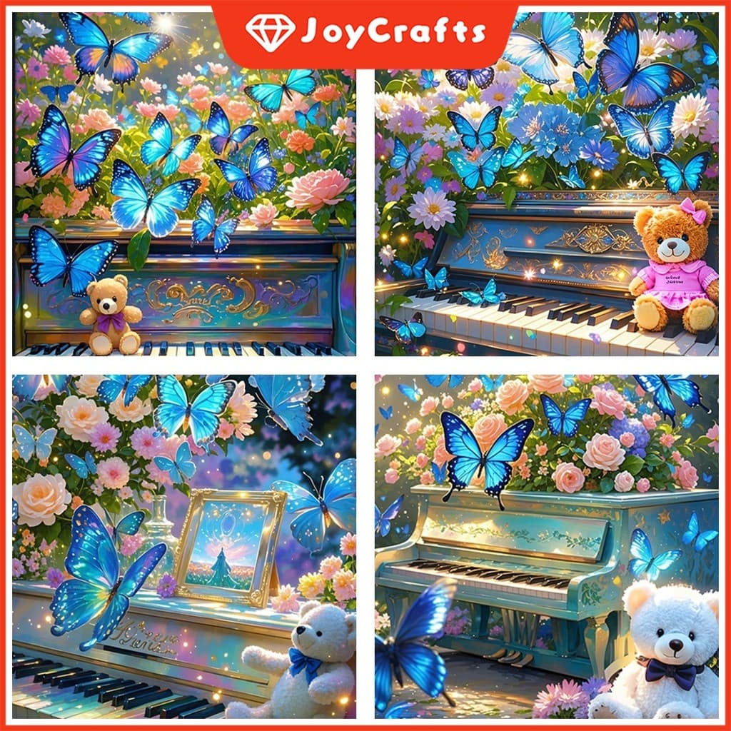 [JC] Cenário Sonhador Borboleta piano Pintura À Base De Zero Descompressão A Óleo Por Números DIY Digital Presente