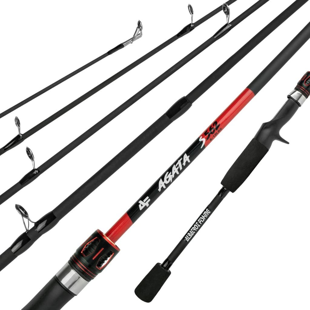 Vara de Pesca para Carretilha Albatroz Ágata Carbono 1,50m 6-12lb 2 Partes