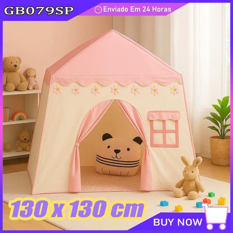 Barraca Infantil Tenda Princesa Castelinho Para Menina 1.3M Azul Estrela Menor