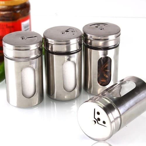 KIT 2 Saleiro ou Paliteiro em Aço Inox COM VISOR Vidro 100m