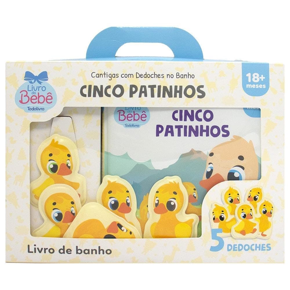 Livro do Bebê Cantigas Com Dedoches no Banho - Cinco Patinhos