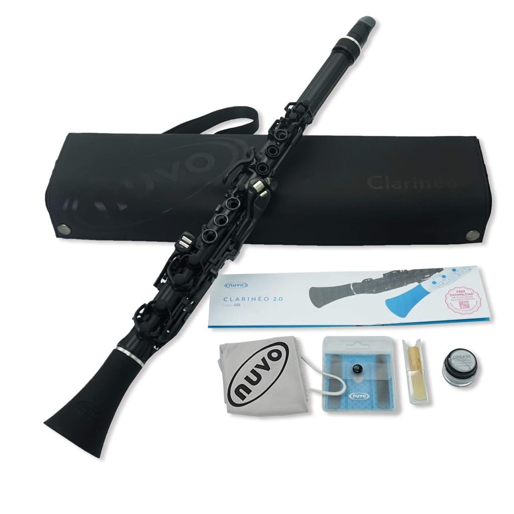 Instrumento de sopro de plástico NUVO Clarineo 2.0 N120CL, totalmente à prova d'água, clarinete em tom Dó (com estojo r