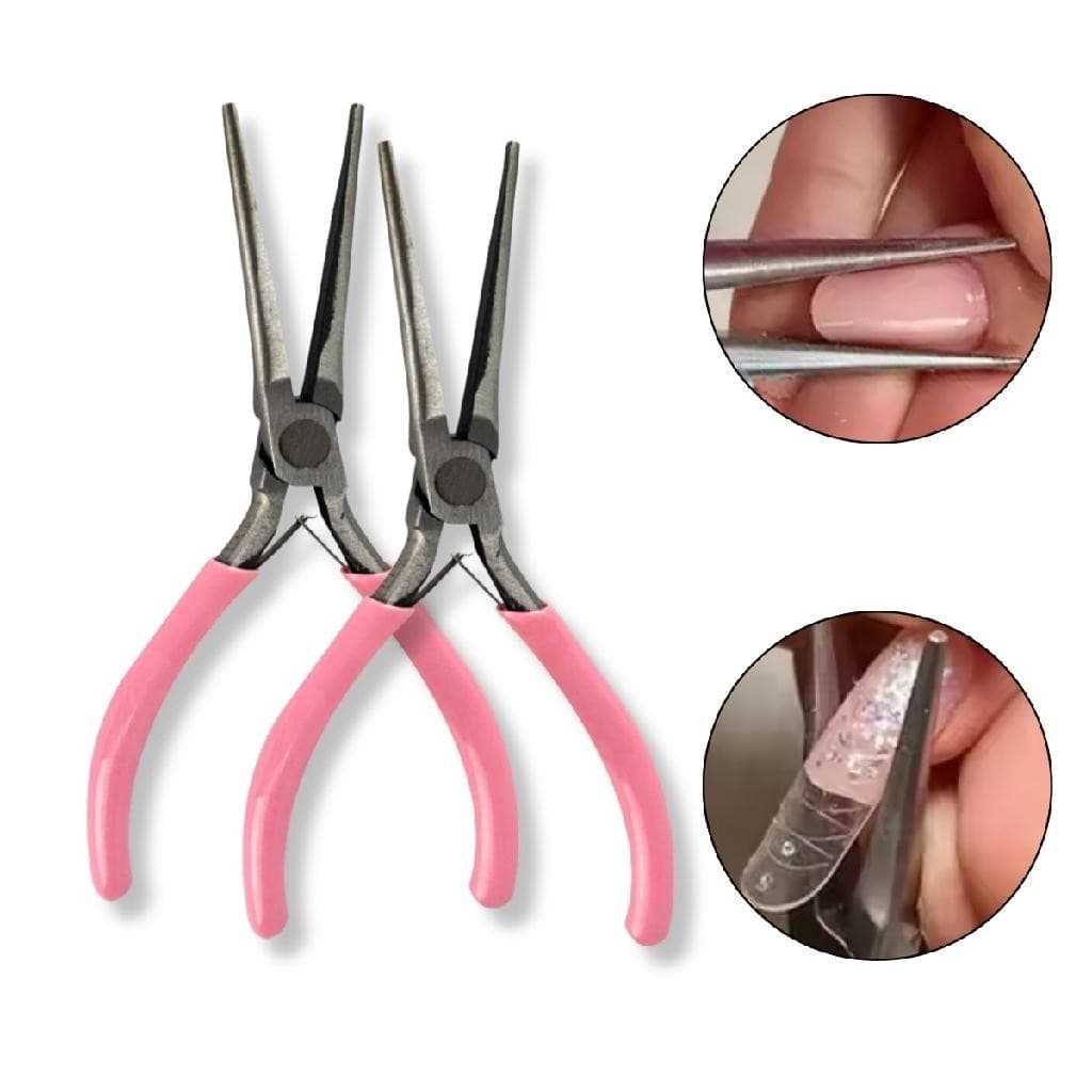 Kit 2 Alicates Modeladores Curvatura Unha Gel Fibra Acrygel Manicure Nail Designer Alicate Modelador