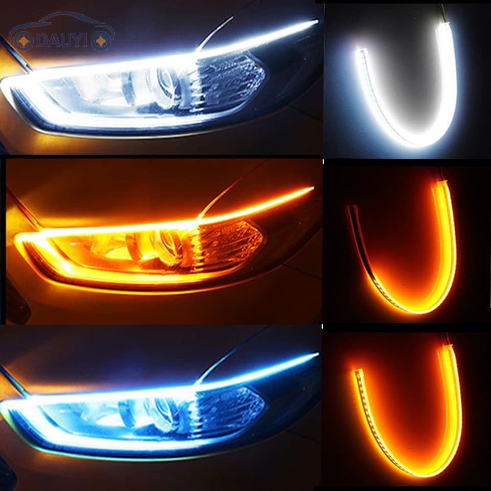 (2 Peças) Fita De Luz LED Para Carro drl Diurna Farol Decorativo De Superfície Decorativa Estilo Traseiro De Sinal De Fl