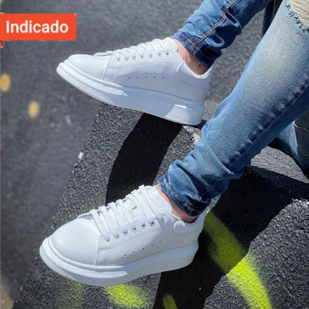 Tênis Sapatênis Aumenta Tamanho 5cm Sneaker Masculino Casual Sola Alta Estiloso Leve Confortável Branco Preto