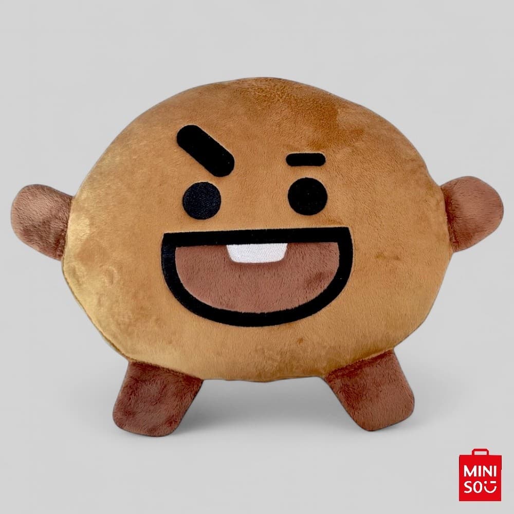 Almofada BT21 Shooky Miniso 2 em 1 Travesseiro e Manta Quentinha Portátil com Zíper Original Licenciada para Viagem