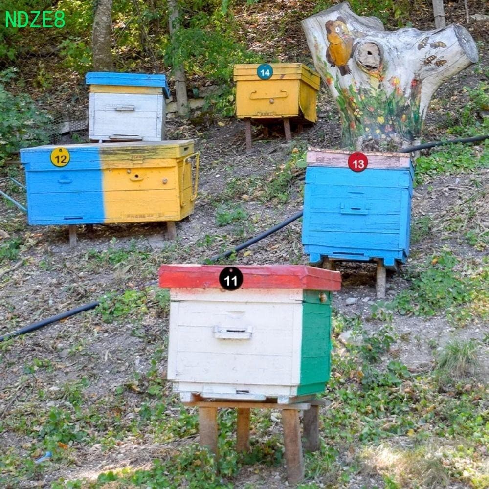 Etiquetas De Colmeia NDZE8 , Redondas De Sinalização De Números Sequencials De 3.5 Cm , Placa De Matrícula Durável De Pl