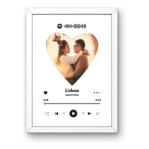 Porta-retrato Interativo Spotify 15x20 Branco