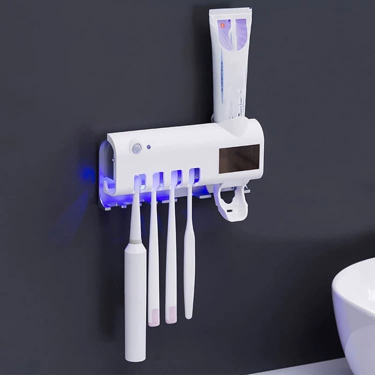 Porta Escova Dentes Com Esterilizador Uv Aplicador Pasta de Dente Suporte Dispenser Escova Dispenser de Escova de Dente