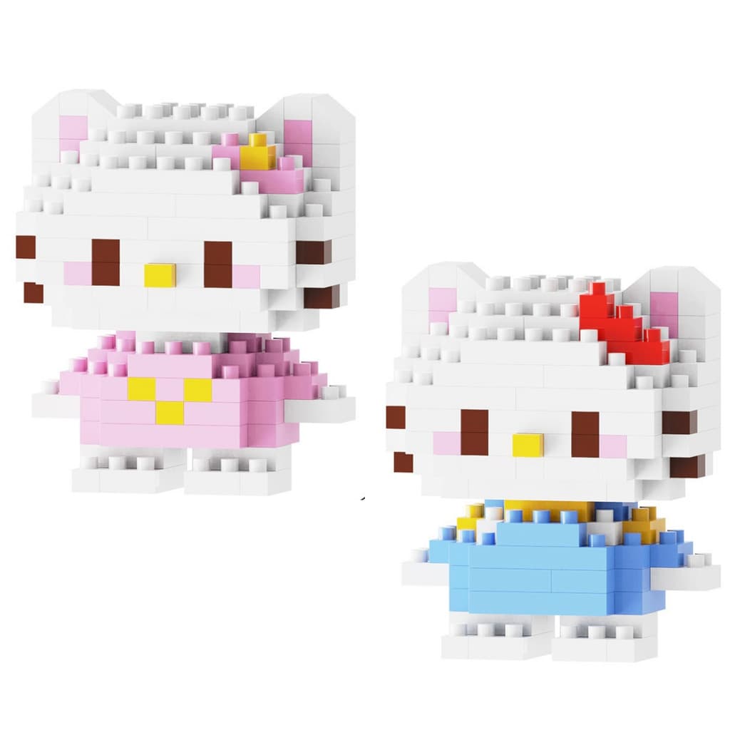 Kit 2 Blocos de Montar Kawaii Cartoon Bonecos Mini Building Blocks Brinquedo Colecionável Decor