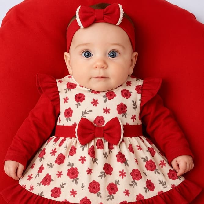 Saída Maternidade Menina Charmosa Floral 5 Peças Roupas de Recém Nascido