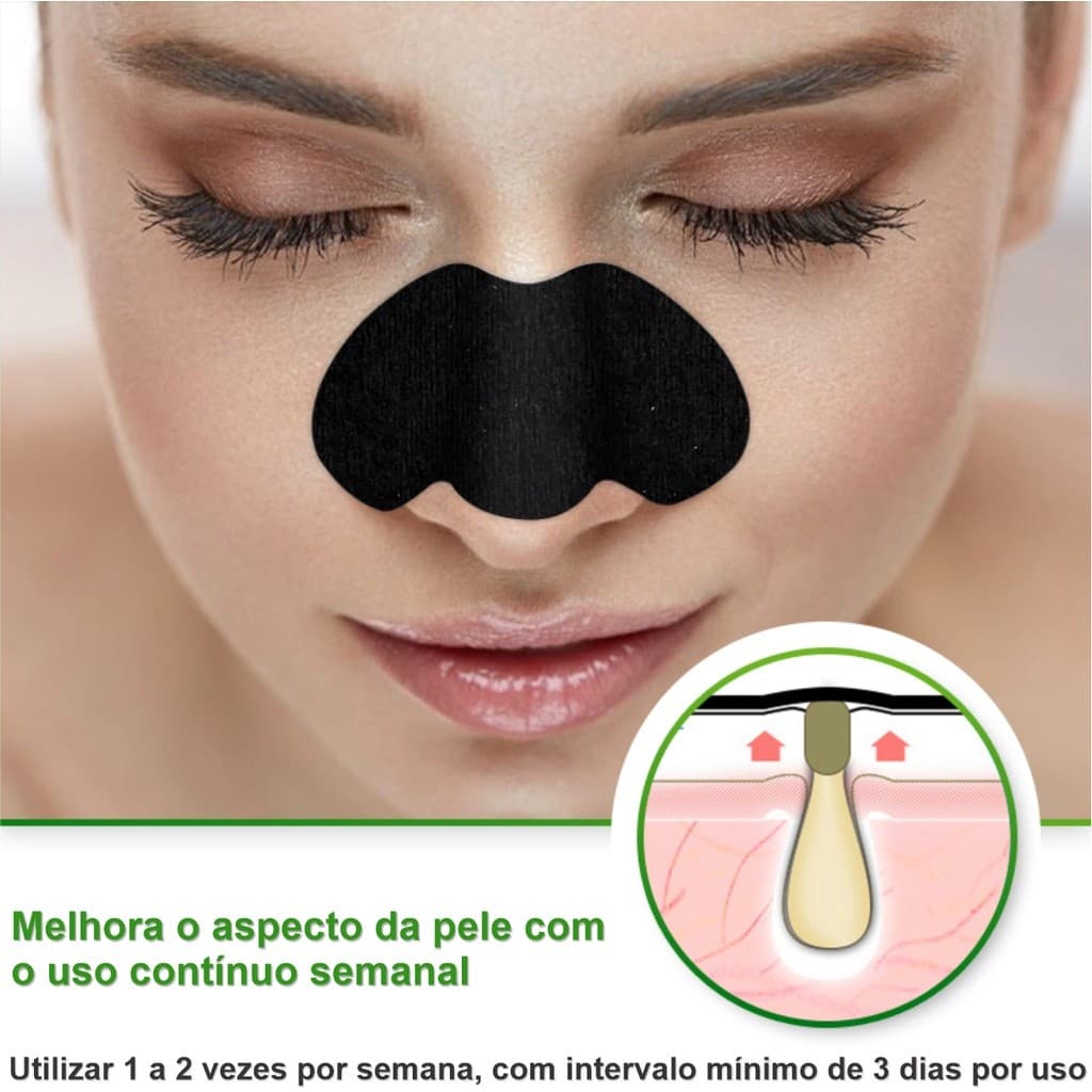 Item de Beleza com Carvão para Aplicação na Área Nasal durante os cuidados faciais