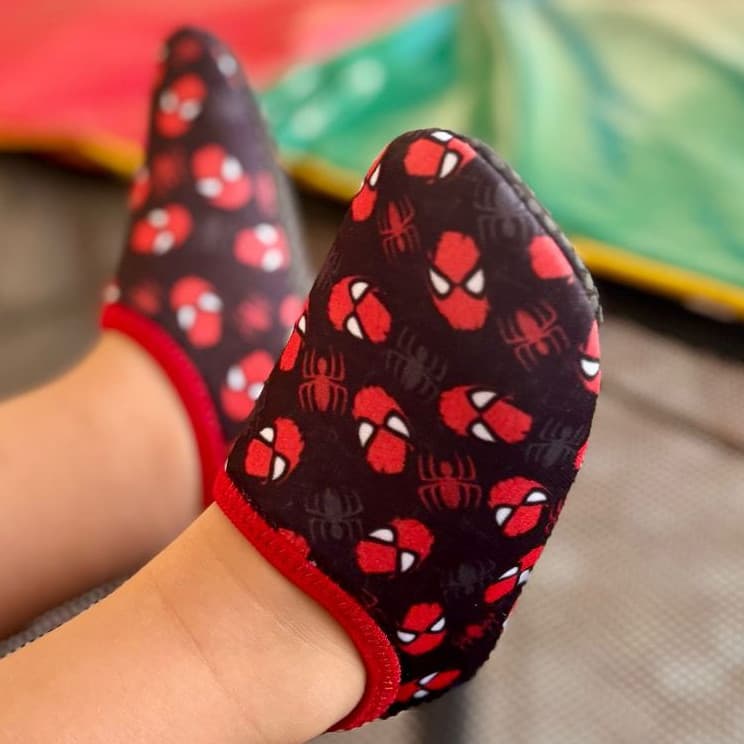 Sapatilha Infantil de Bebê Meia Antiderrapante Calce Fácil Levinho HOMEM ARANHA