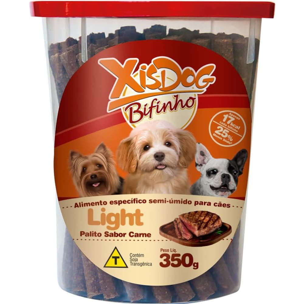 Petisco Palitinho De carne Light Para Cães Xisdog Bifinho em palito Pote 350g