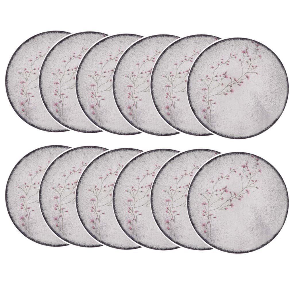 Prato Raso de Porcelana Decorada Floralis 25cm 12un - Tramontina 96580/080