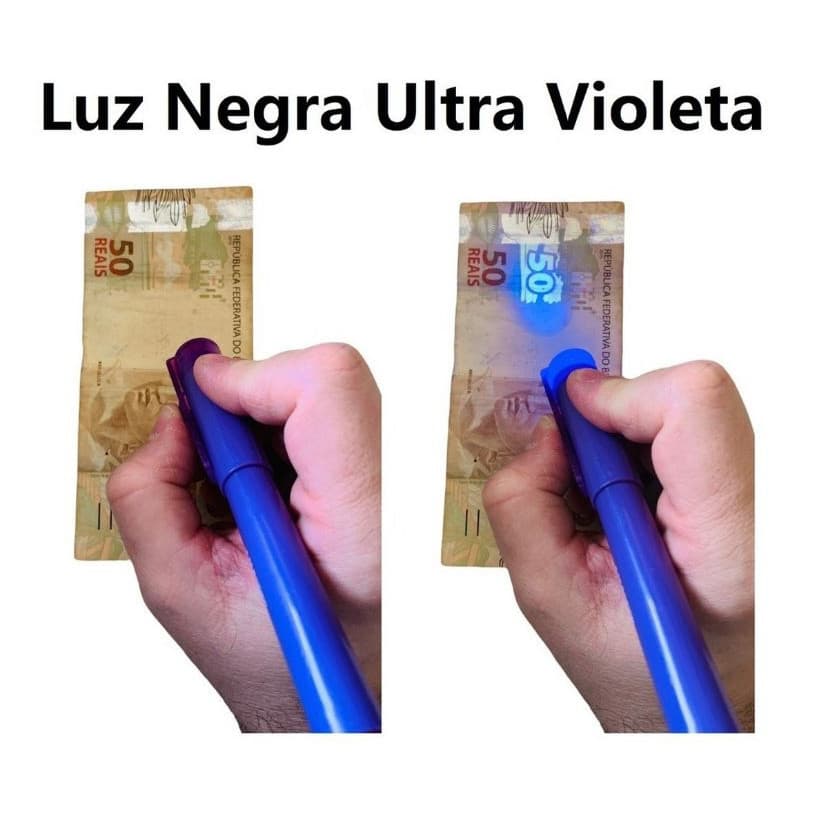Detector de Nota Falsa Caneta Testadora de Dinheiro Marcadora Teste Luz Negra Money
