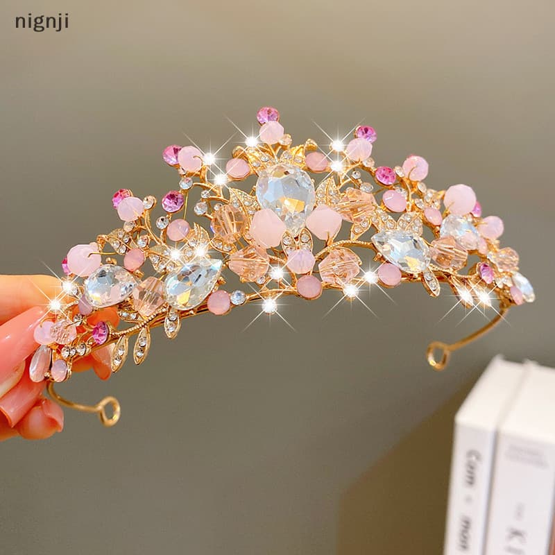 Nignji Romântico Multicolorido Princesa Tiaras Coroa Para Mulheres Meninas Moda Baile Festa De Casamento Acessórios O Ca