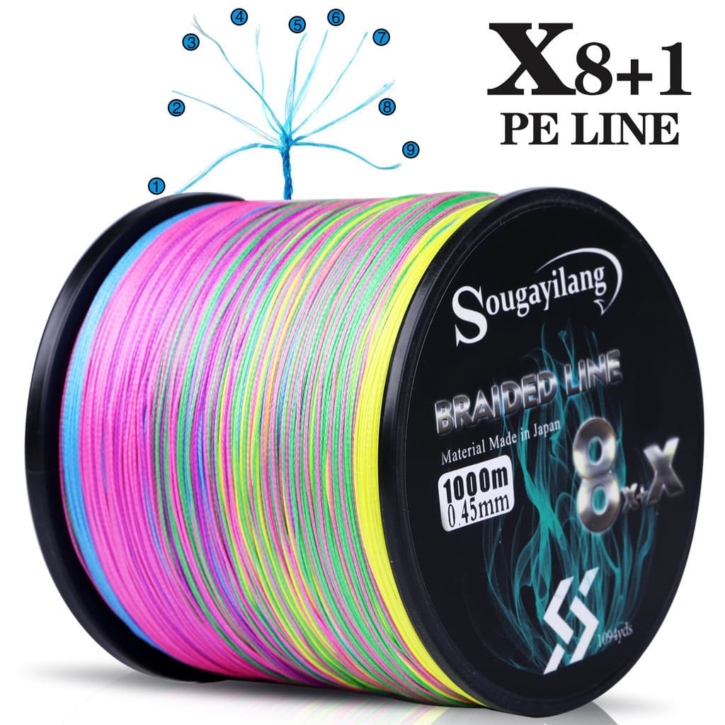 Sougayilang Linha de pesca PE de alta resistência 300m/500m/1000m 8 Fios Linha De Pesca Multifilamento