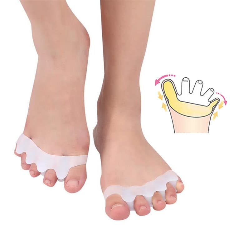 1 Par Corretor Separador Gel Silicone Alinhamento Dedo Pés Salão