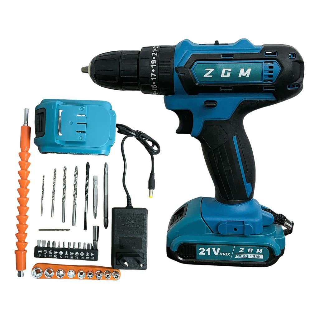 Parafusadeira Furadeira Impacto 2 Baterias Profissional 21v