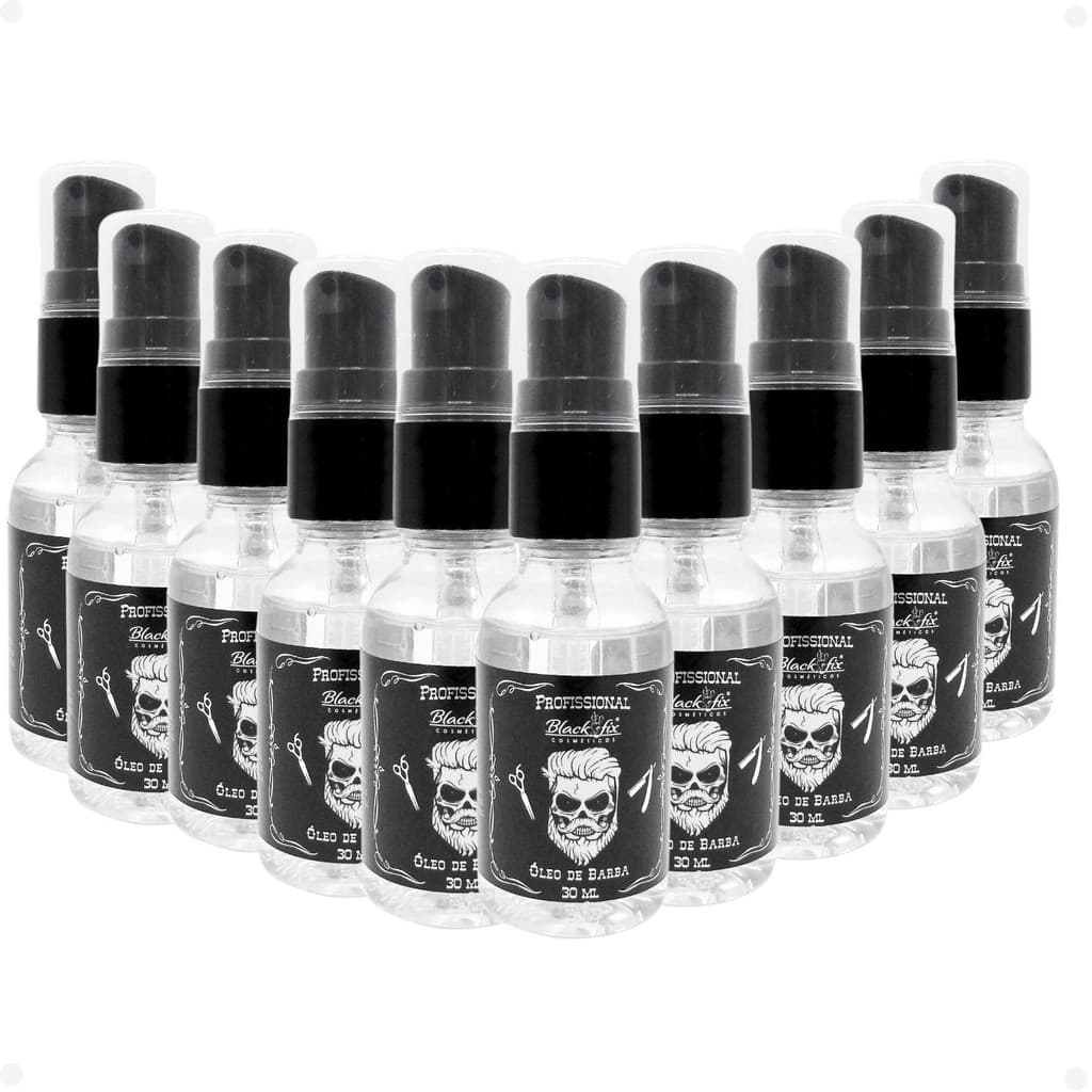 Kit Black Fix Profissional: 10 Óleo de Barba Black 30ml