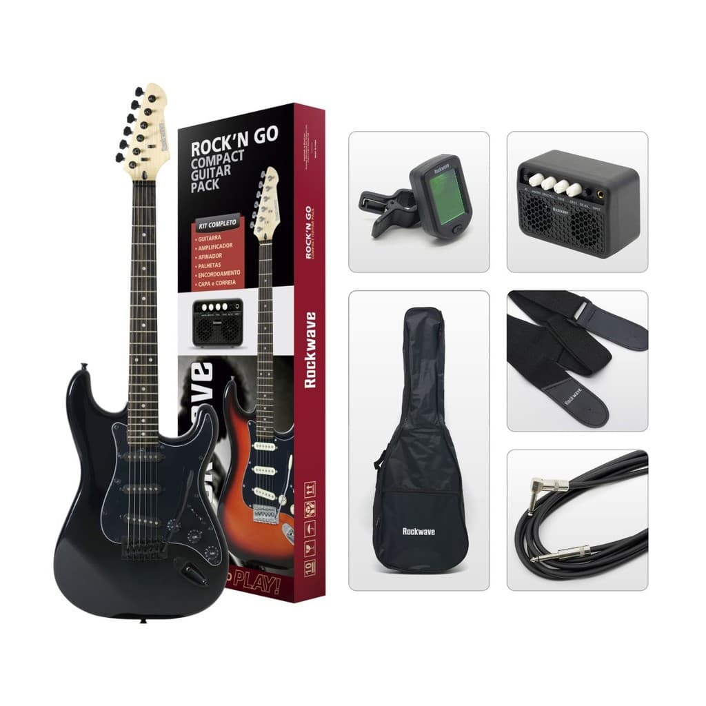 Kit Guitarra ROCKWAVE RGK50 BK