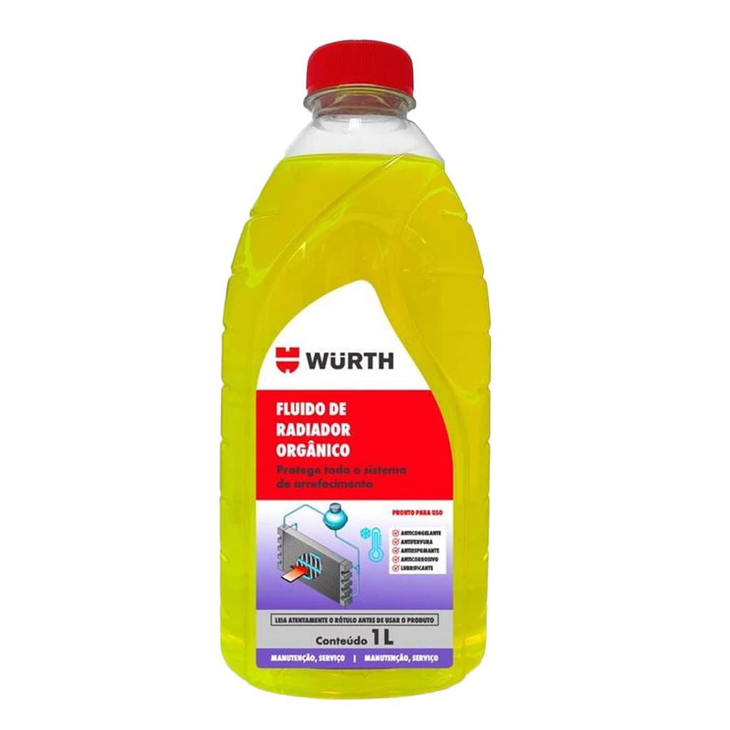 Aditivo para Radiador Orgânico Amarelo Pronto para Uso 1 Litro - Wurth