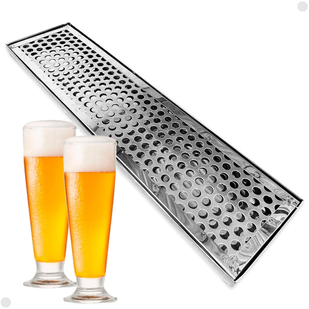 Escorredor de Copos Pingadeira 40x10cm Inox Porta Copo Chopp
