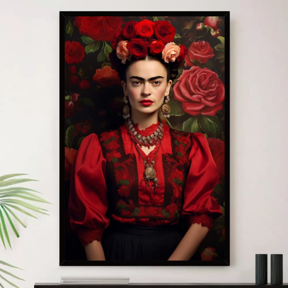 Quadro Frida Kahlo Flores Mulher Forte Decorativo