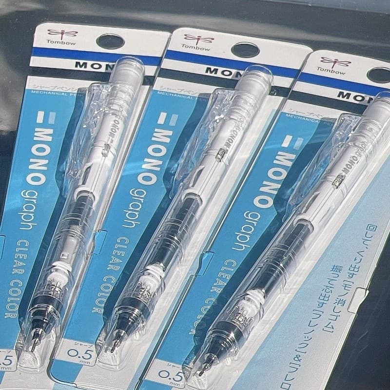 Lápis Mecânico TOMBOW Dragonfly Frosted Transparent Macaron Edição Limitada do Japão, 0.3/0.5mm, Baixo Centro de Gravida