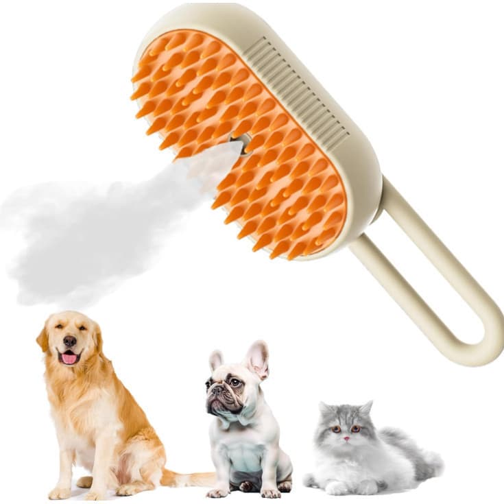 Escova Pet Pente Para Cães Gatos Animais Com Vapor Para Pelo
