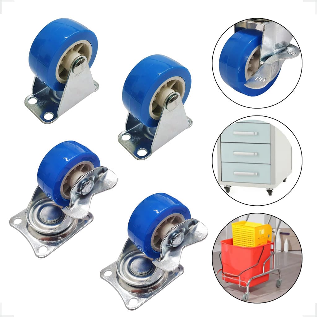 Conjunto 4 Rodas Giratorias 1.5 C/sistema Freio Silenciosa