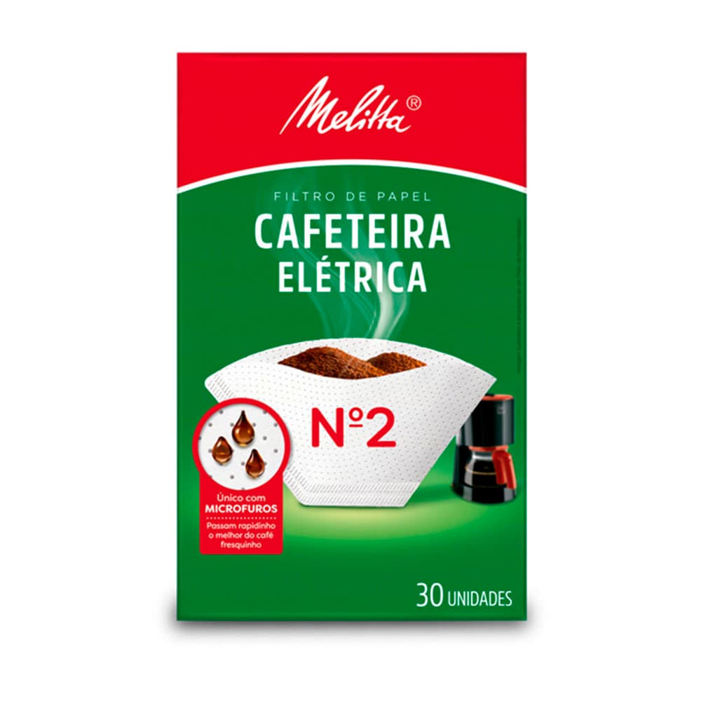 Filtro de Papel Melitta Cafeteira Elétrica Nº2 30 Unidades