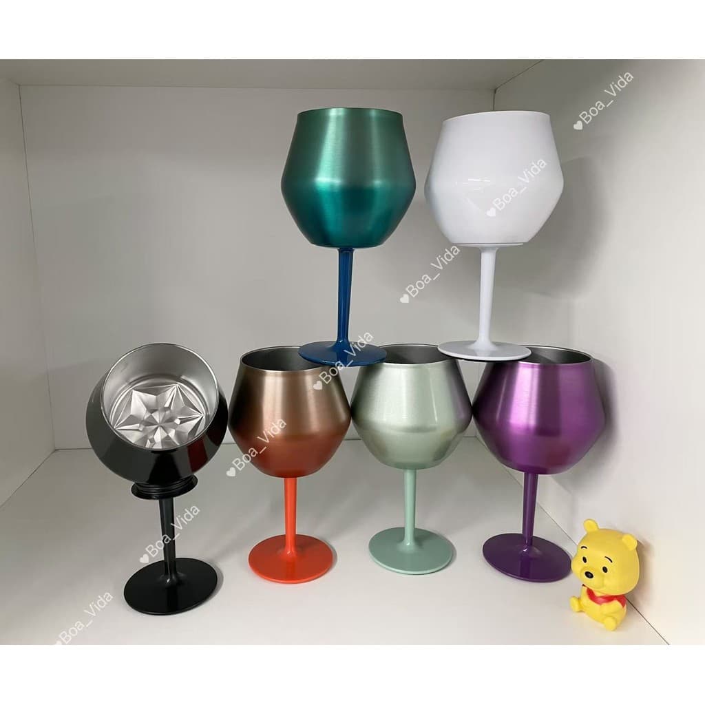 Kit 2 Taça Copo Térmico De Aço Inoxidável  Para Gin Vinho Drink Bebidas 14oz 2 Em 1