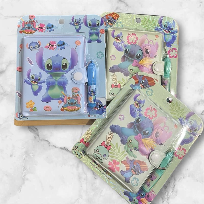 Caderno de Anotação do Lillo Stitch com Mini Caneta Papelaria Importado