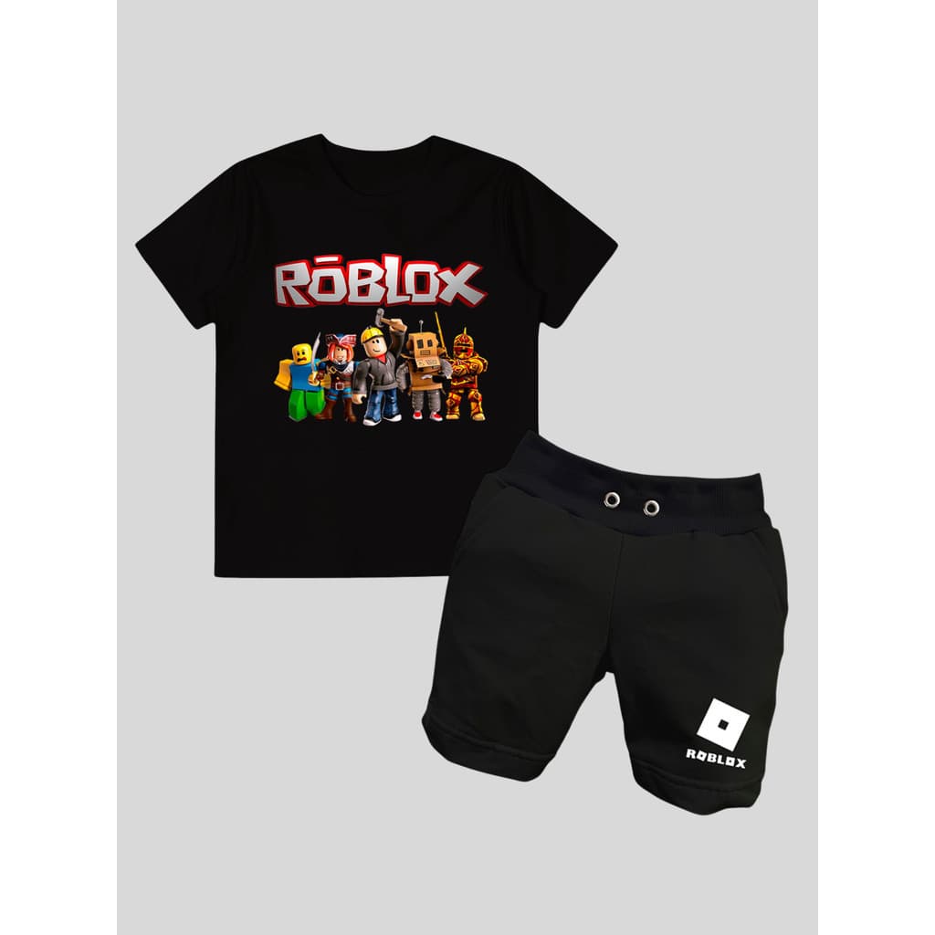Conjunto Estampado Bermuda E Camiseta Roblox De Menino Infantil