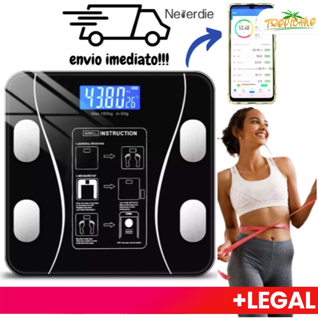 A bateria profissional Bluetooth 180Kg da impedância biológica do equilíbrio corporal inclui a cor preta branca USB reca