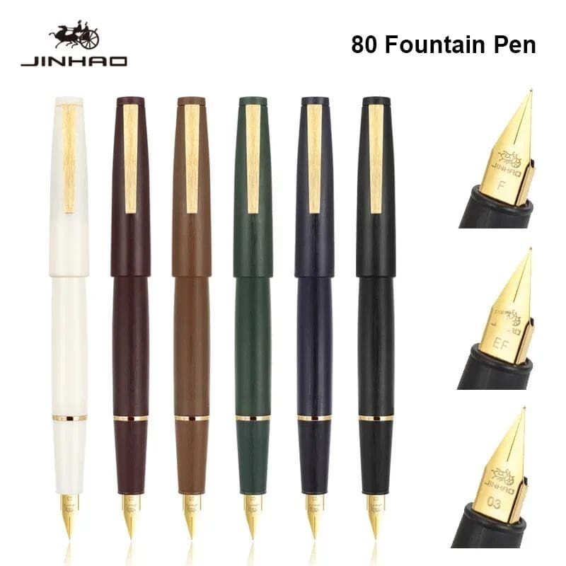 Jinhao 80 Caneta-Tinteiro Canetas Elegantes De Luxo EF F 0.3 Mm Nib Escrita Material Escolar De Escritório