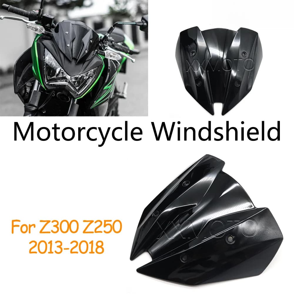 Para Kawasaki Z300 Z250 Z 300 250 2013-2015 2016 2017 2018 Motocicleta Pára-Brisa Dianteiro Defletor Protetor À Prova De