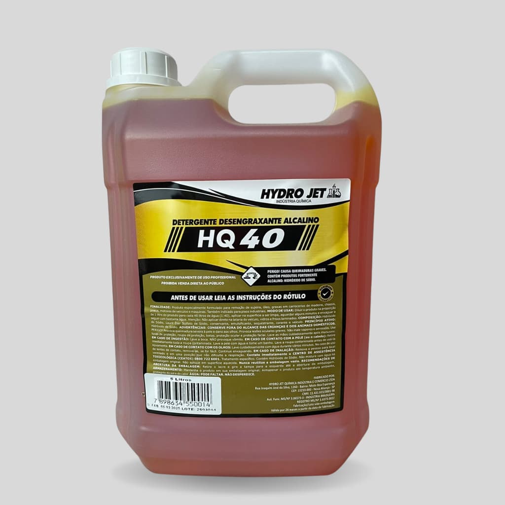 Detergente Desengraxante Solupan HQ40 1L para 40Litros de água Uso geral Automotivo Limpeza Pesada 5L Hidro Jet