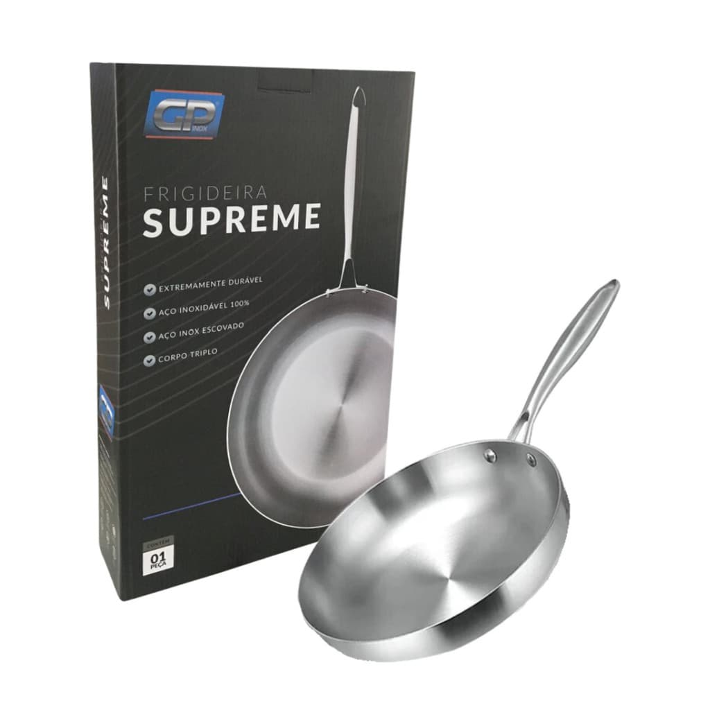Frigideira Supreme Gp Inox Total Corpo Triplo Nº 28, 2,7L GP696