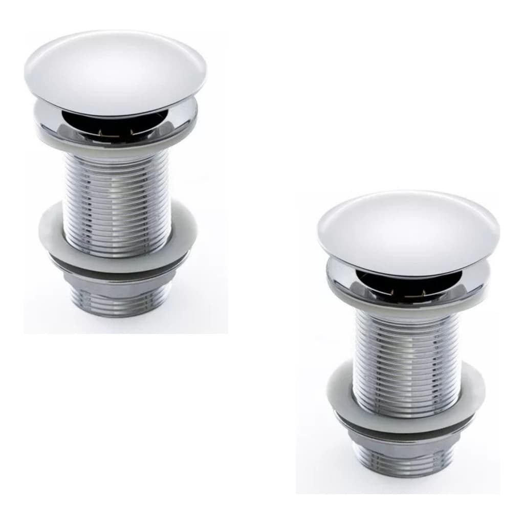 Kit 2 Válvula Click De Inox Ralo P/ Cuba Vidro E Louça 1.1/4