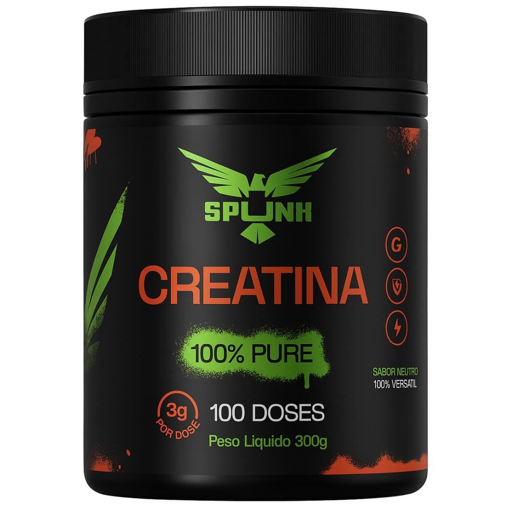 Creatina Spunk 100% Pure Creatine 300G Monohidratada 100 Doses