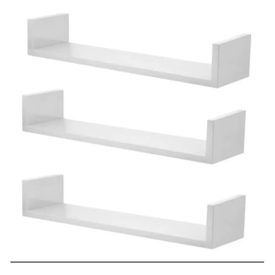 Promoção 3 Prateleira Nichos U 40x20 Mdf 15mm Branco