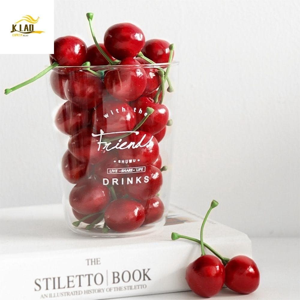 KLAOSD Cerejas Vermelhas Acessórios De Fotografia Ornamento De Frutas Mini Cereja Faux Lifelike