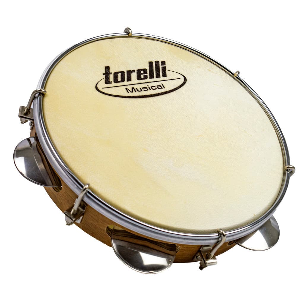 Pandeiro Torelli 8'' Em Madeira Pele Couro TP356