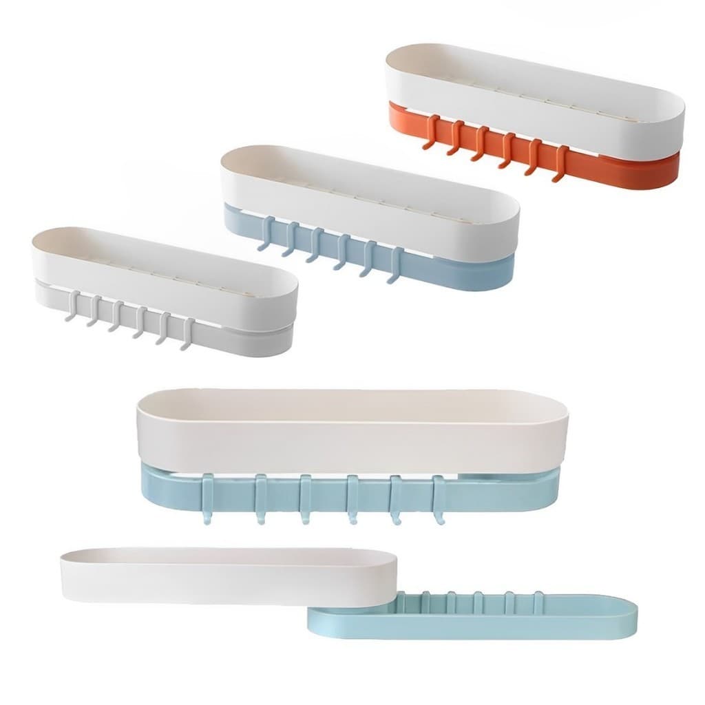 Prateleira Com Suporte Adesivo Dobravel  Para Utensílios de Banheiro Creme Sabonete de Banho Ou Cozinha