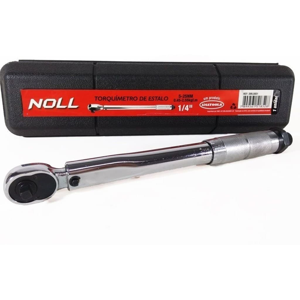 Torquímetro de Estalo 1/4" com Catraca 5 a 25 N.m Noll 399,0001