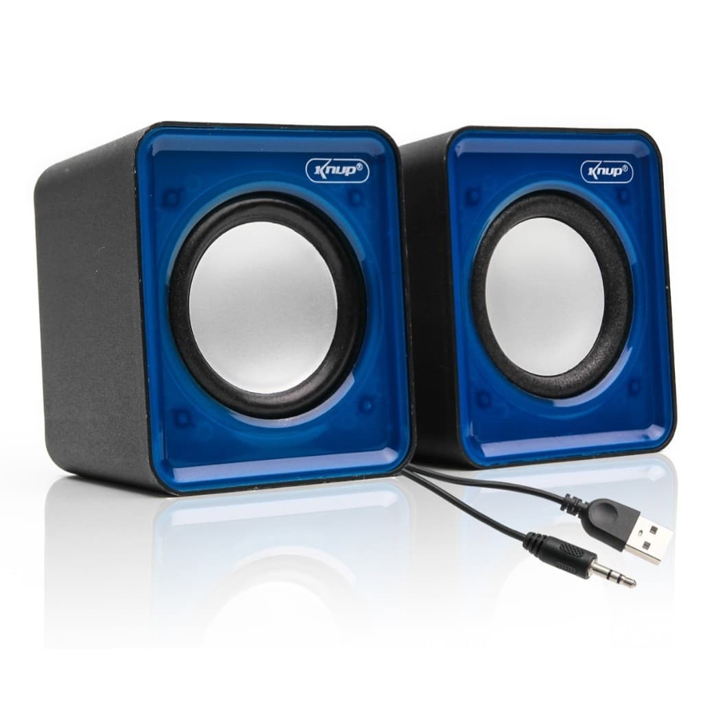 Caixa de Som 6W Rms Real Auto Falante Estéreo P2 Usb Pc Computador Notebook Cor Azul Portátil