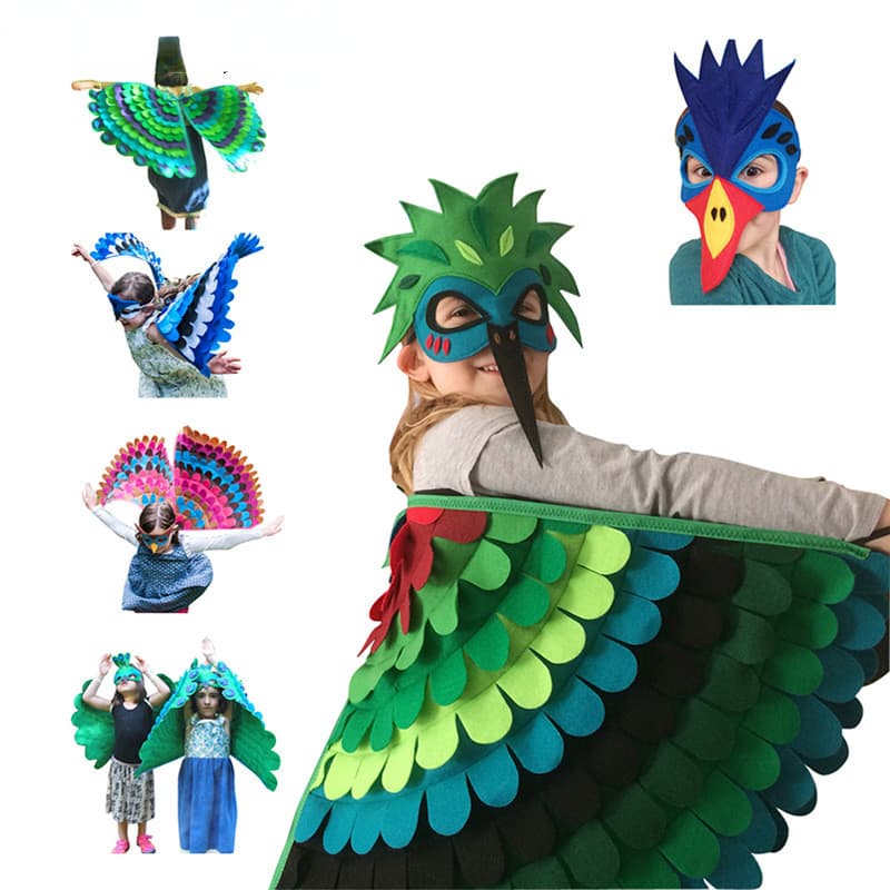 Asas De Peru De Feltro Halloween Carnaval Vestir-Se , Criativo Crianças Decoração Festa De Aniversário Traje